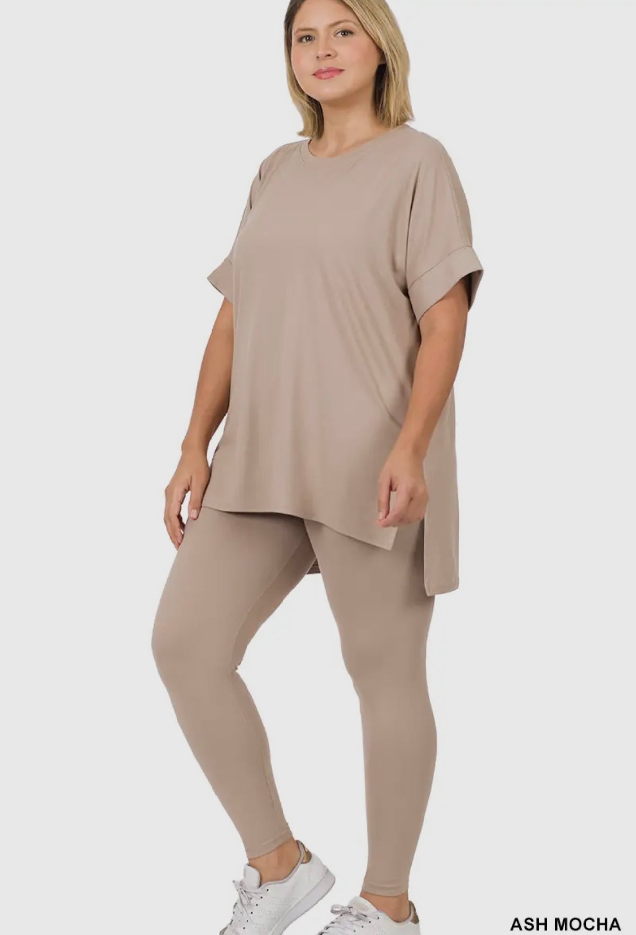 Plus Size Brushed Dty Microfiber Loungewear Set