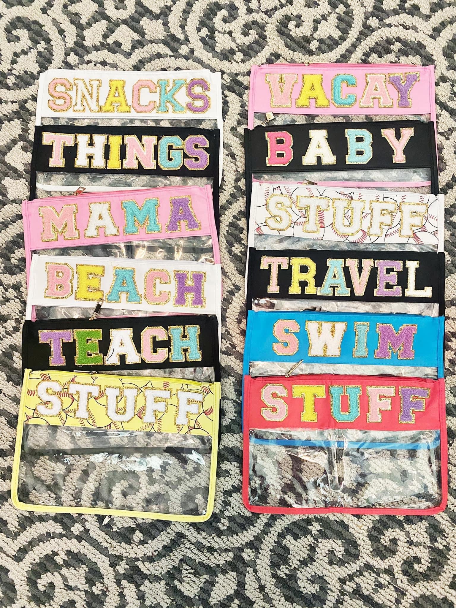 Chinelle Letter Words Clear Bags