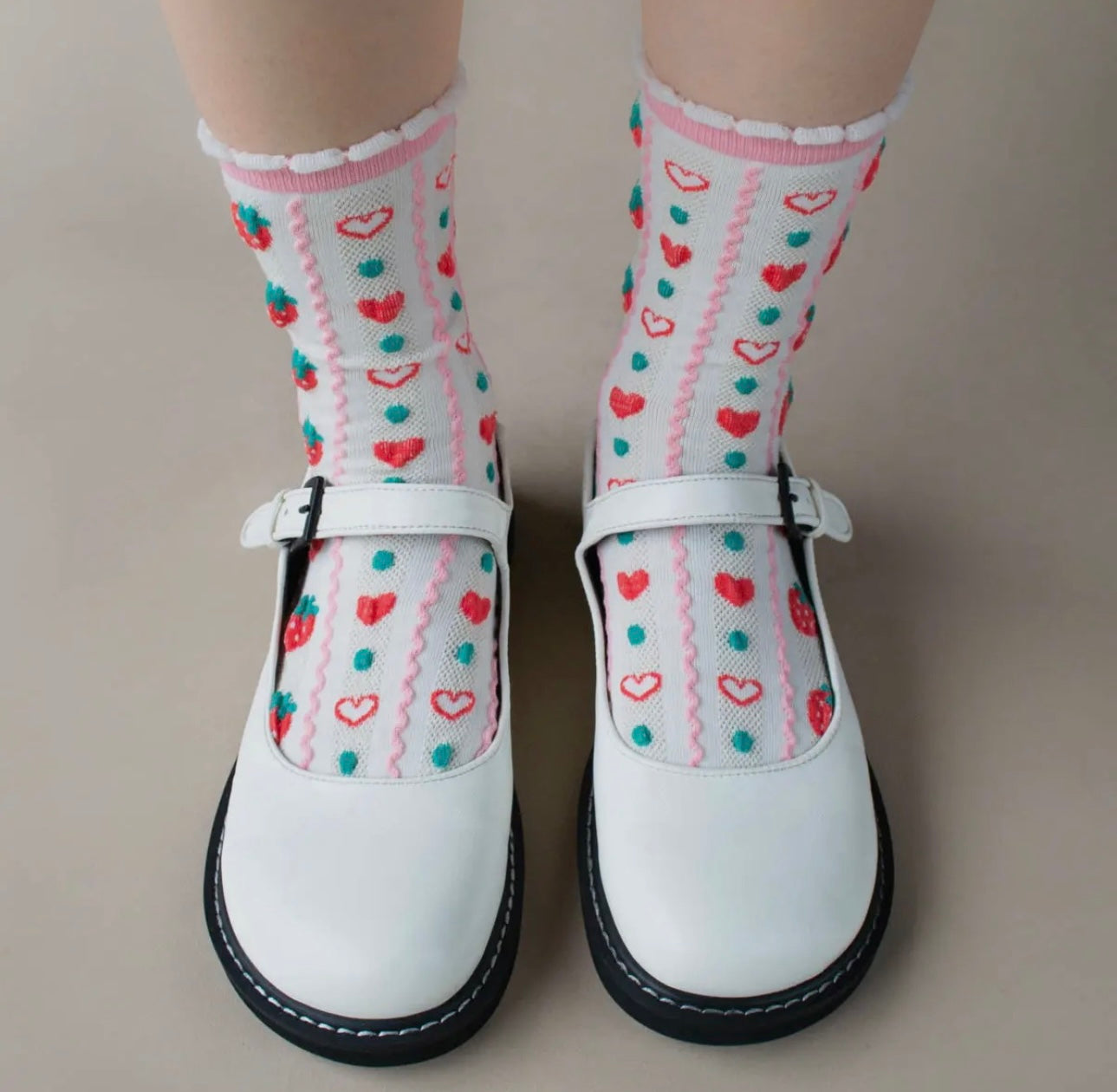 Retro Strawberry Casual Socks