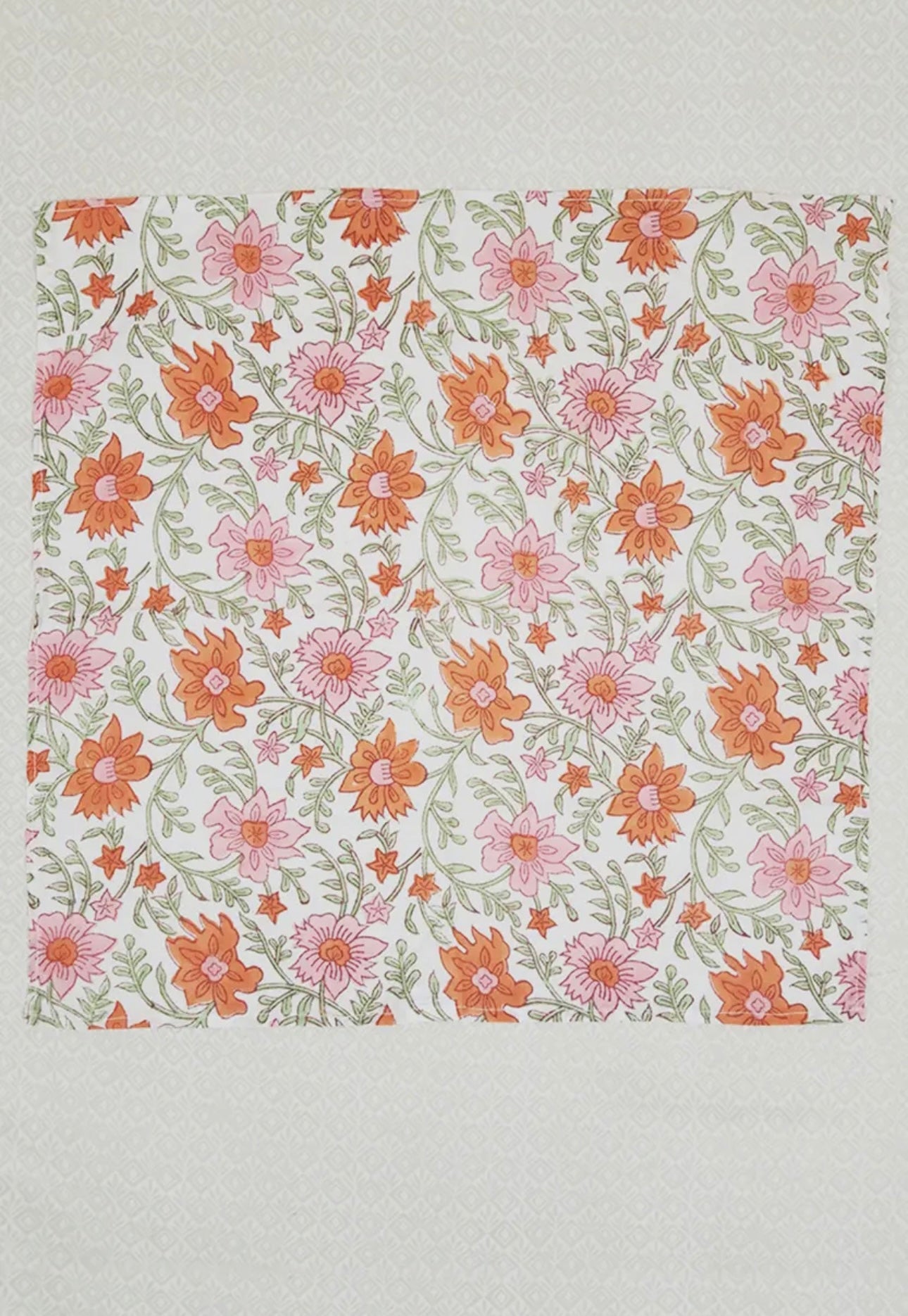 Floral Block Print Napkins, Set of 6