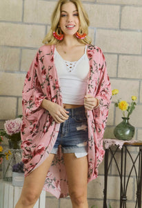 Floral Mid-Length Kimono