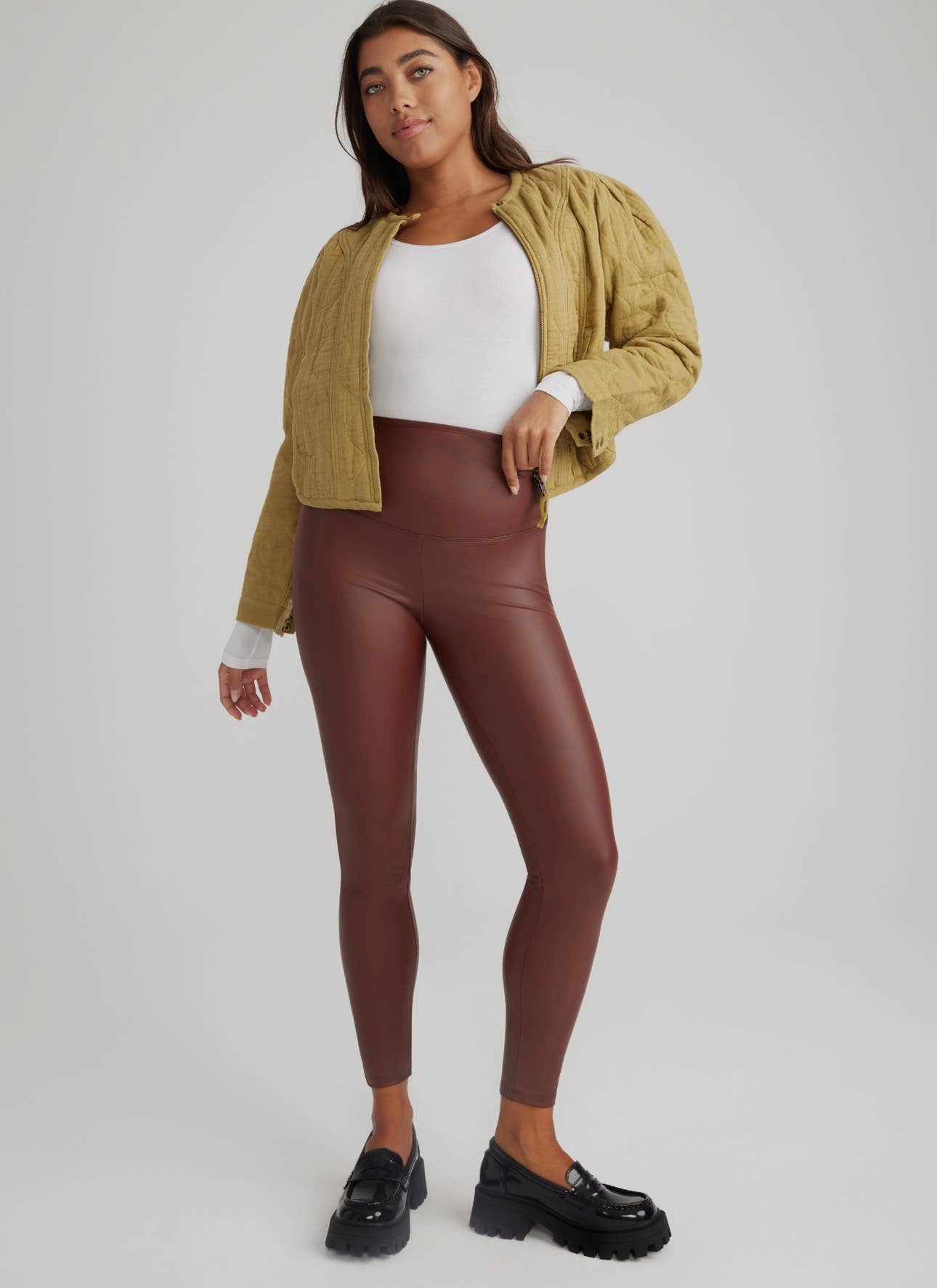 Faux Leather Shaping Legging