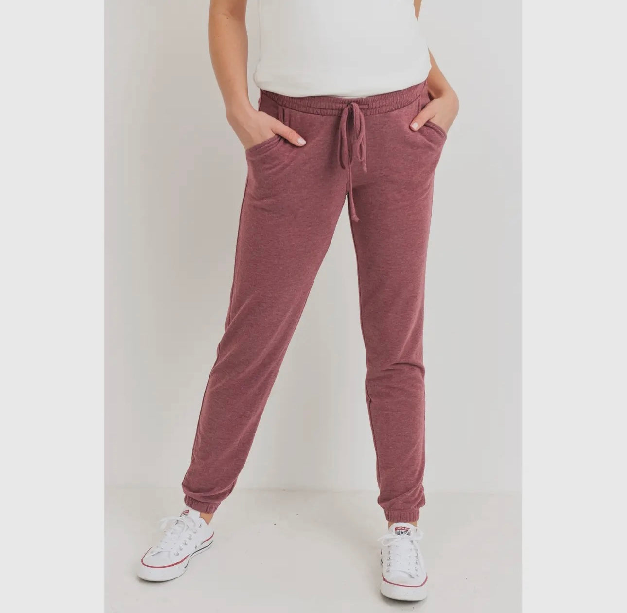 Brushed Terry Two-Tone Maternity Lounge Pants