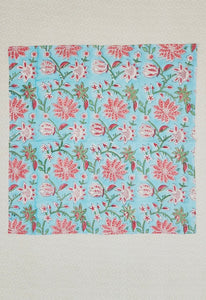 Floral Block Print Napkins, Set of 6