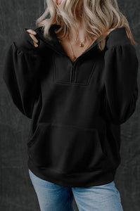 Half Zip Standing Collar Sweatshirt