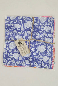 Floral Block Print Napkins, Set of 6