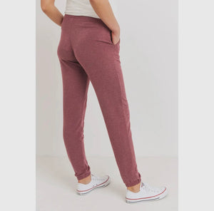 Brushed Terry Two-Tone Maternity Lounge Pants