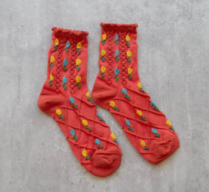 Tulip Flower Casual Socks