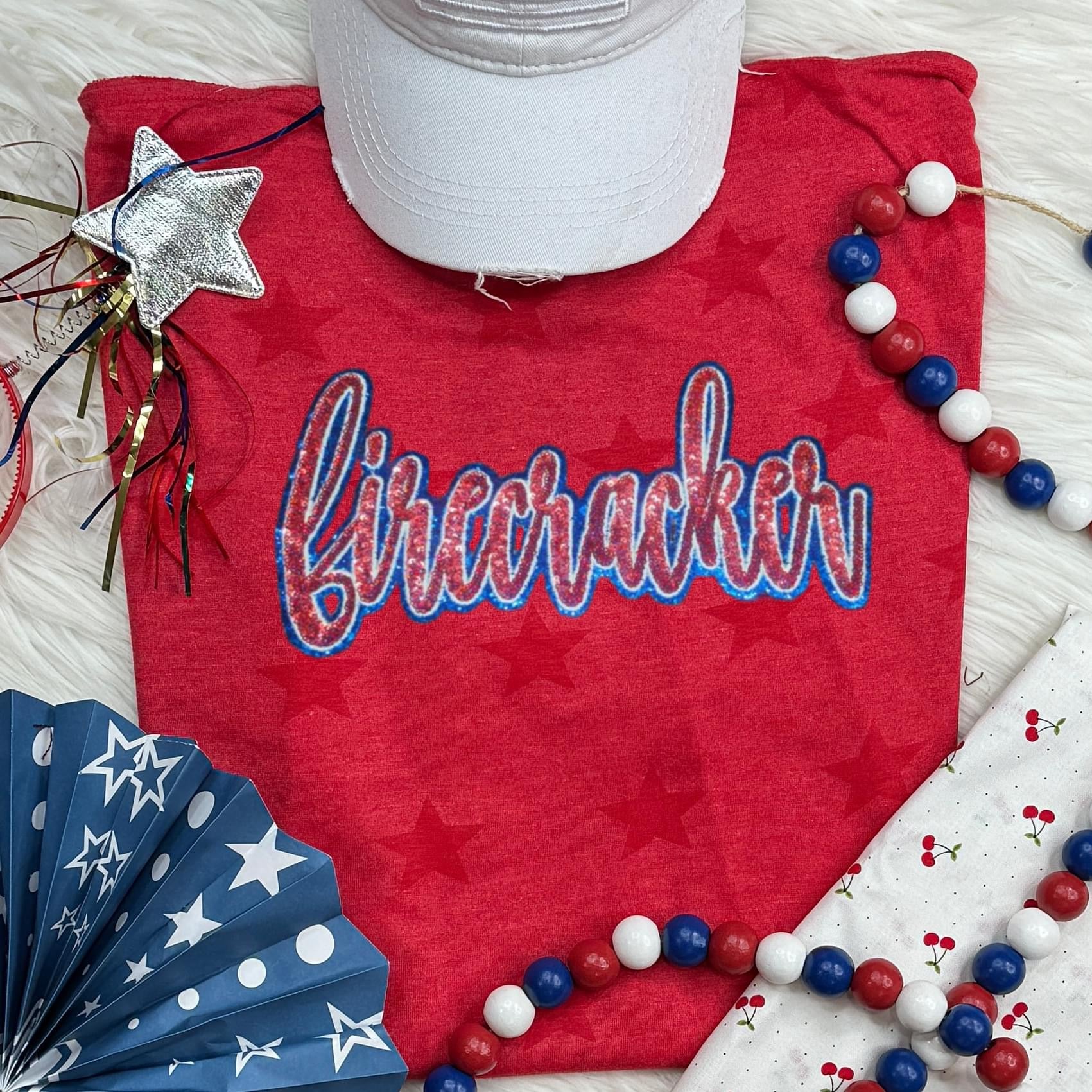 Firecracker Red And Blue Sequin