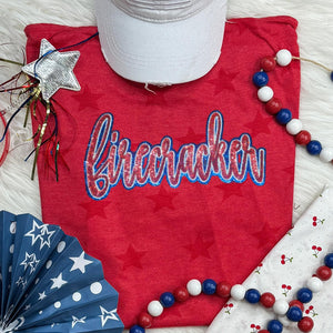 Firecracker Red And Blue Sequin