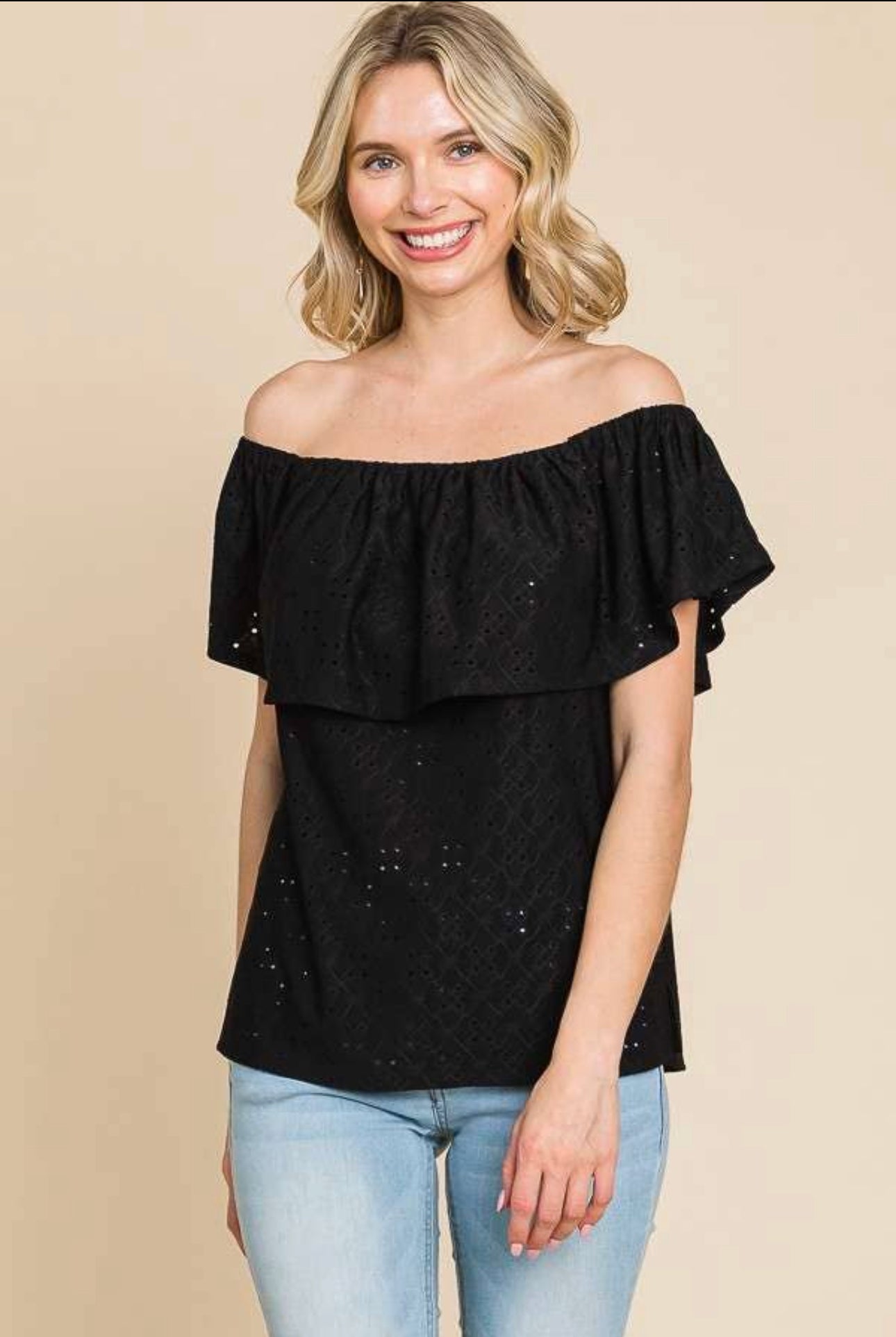 Loose Fit Off Shoulder Ruffle Tube Top