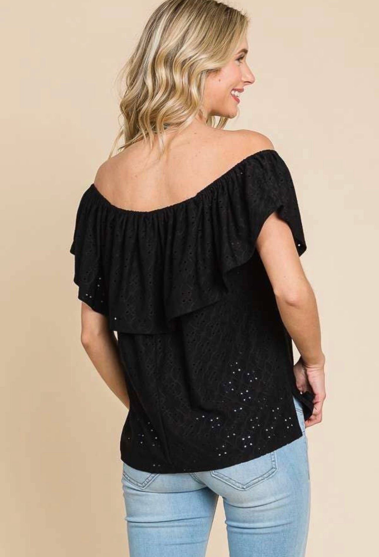 Loose Fit Off Shoulder Ruffle Tube Top