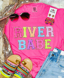 River Babe Faux Chenille Letters